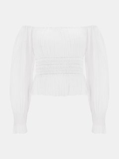 Luxusní Cassi top, Bílá barva, XS, S, M, L