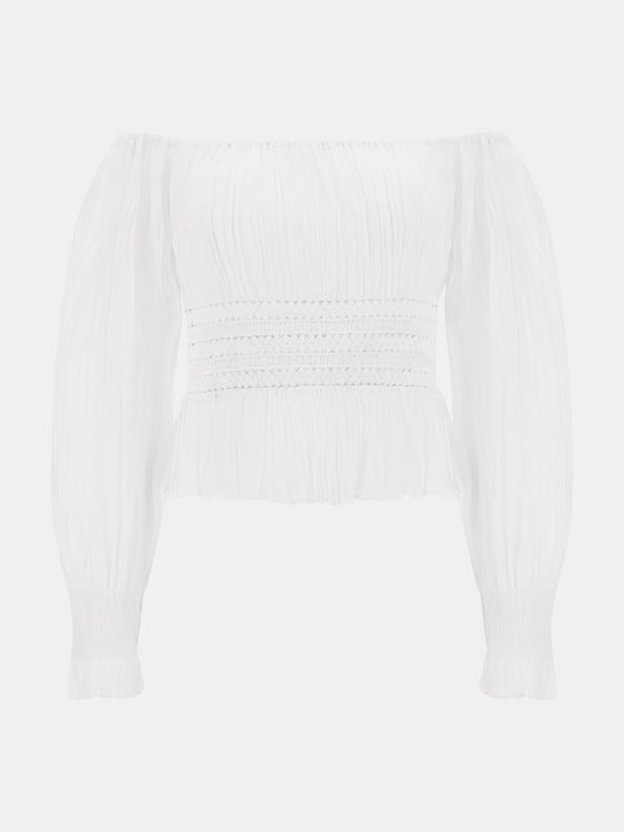 Luxusní Cassi top, Bílá barva, XS, S, M, L