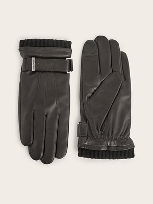 Calvin Klein Jeans – Leather Rivet rukavice, Černá barva