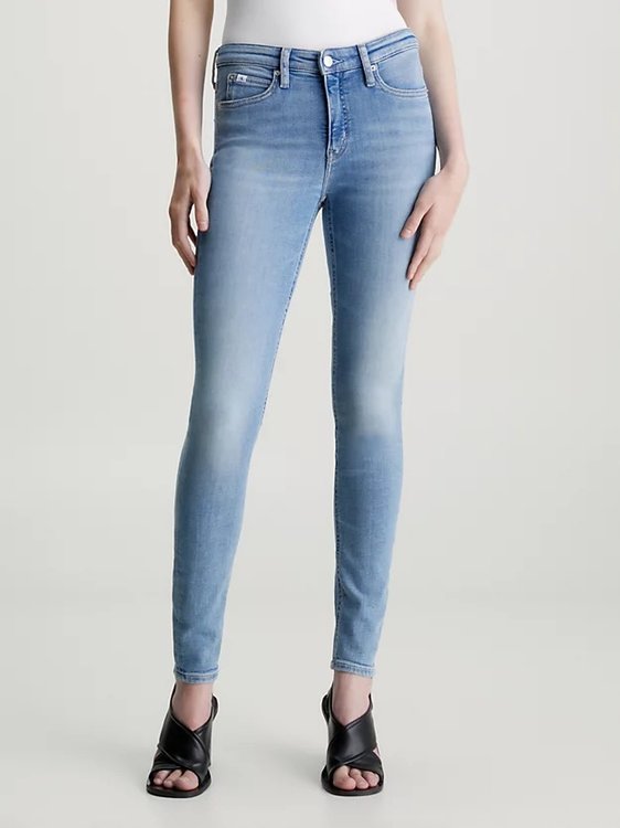 Calvin Klein Jeans – Mid Rise Skinny jeans, Modrá barva