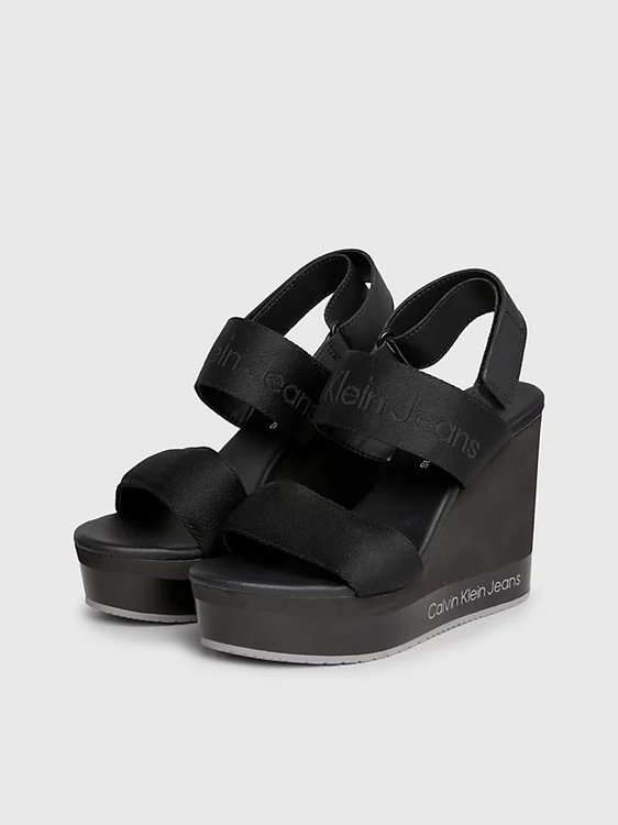 Wedge sandály – Calvin Klein Jeans, Černá barva Ženy