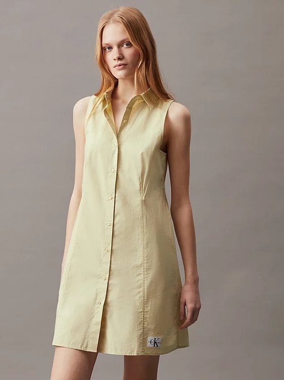 Calvin Klein Jeans – Sleeveless Shirt šaty, Zelená barva