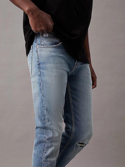 Módní Slim Taper jeans, Modrá barva, 2024