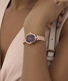 GUESS, Růžové zlato, Vínová barva Ruby hodinky