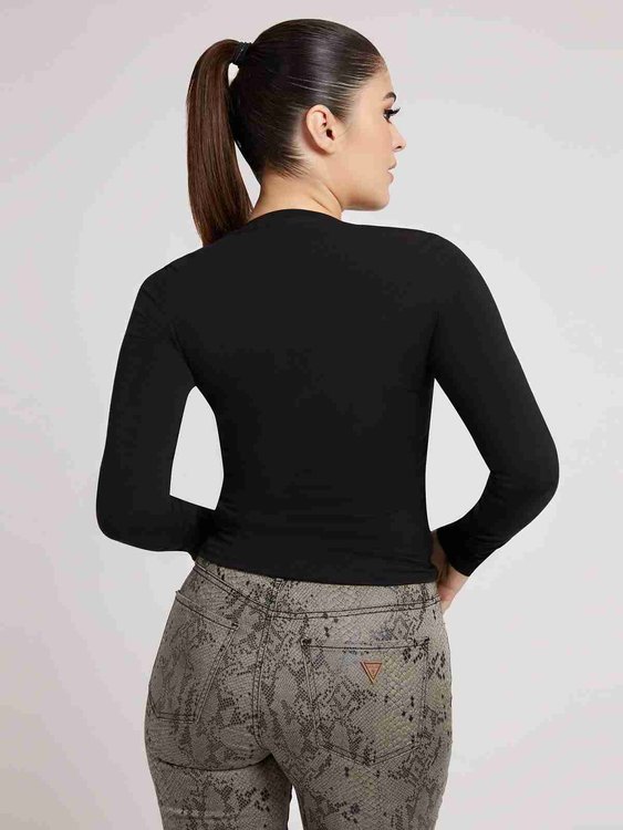 Guess, Černá barva Front logo tričko