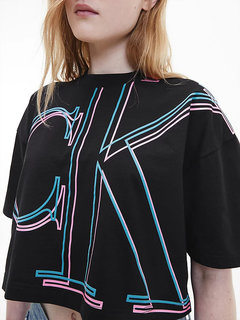 Calvin Klein Jeans, Černá barva Illuminated crop triko