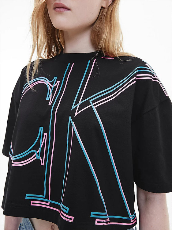 Calvin Klein Jeans, Černá barva Illuminated crop triko