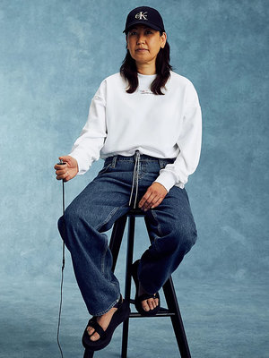 Cropped HWK mikina – Calvin Klein Jeans, Bílá barva Ženy