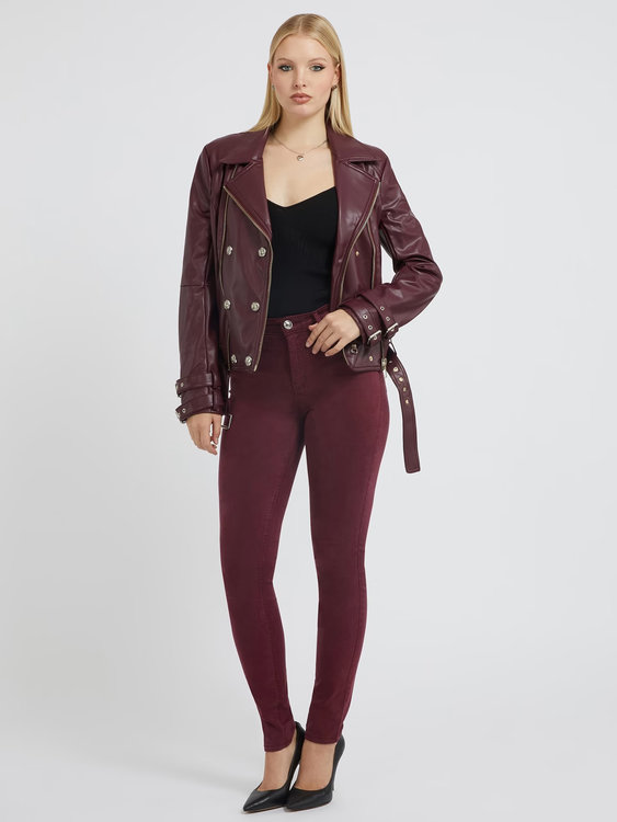 Módní Olivia bunda, Vínová, Červená barva, 2023