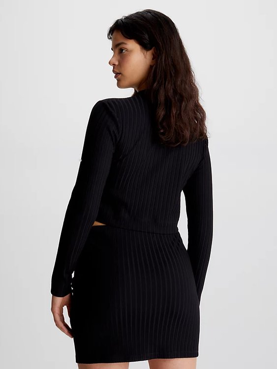 Rib Zip mikina – Calvin Klein Jeans, Černá barva Ženy