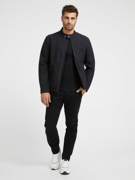 Módní Faux Suede bunda, Černá barva, 2023