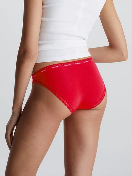 Módní Lace Edge bikiny, Červená barva, 2023