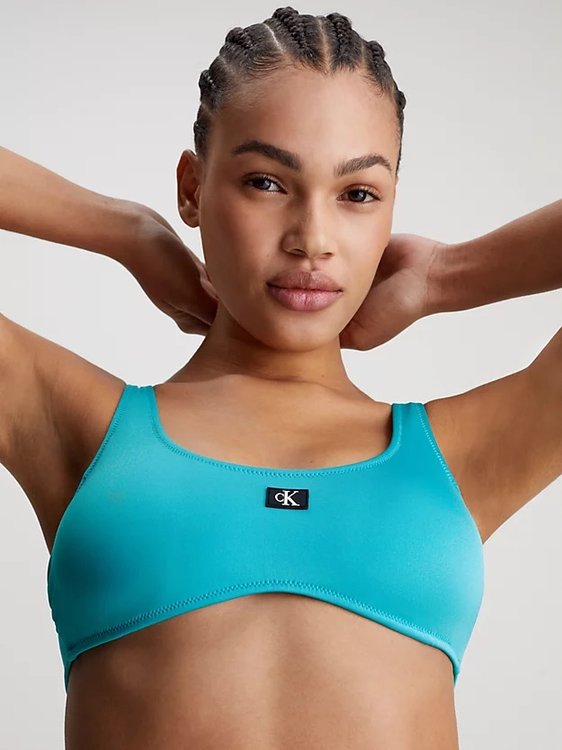 Luxusní CKJ Monogram plavky, Tyrkysová barva, XS, S, M, L