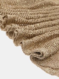 Mesh Stitch Lana šaty Béžová barva Ženy