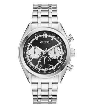 GUESS – Dawson hodinky, Černá, Stříbrná barva
