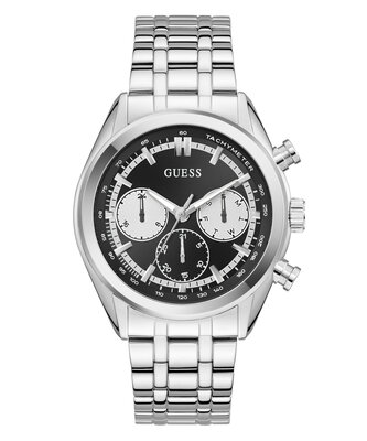 GUESS – Dawson hodinky, Černá, Stříbrná barva