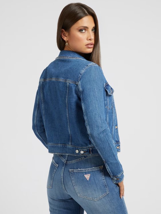 Delya Trucker bunda – GUESS, Modrá barva Ženy