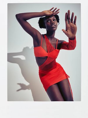 Mesh Layered šaty – Calvin Klein Jeans, Červená barva Ženy