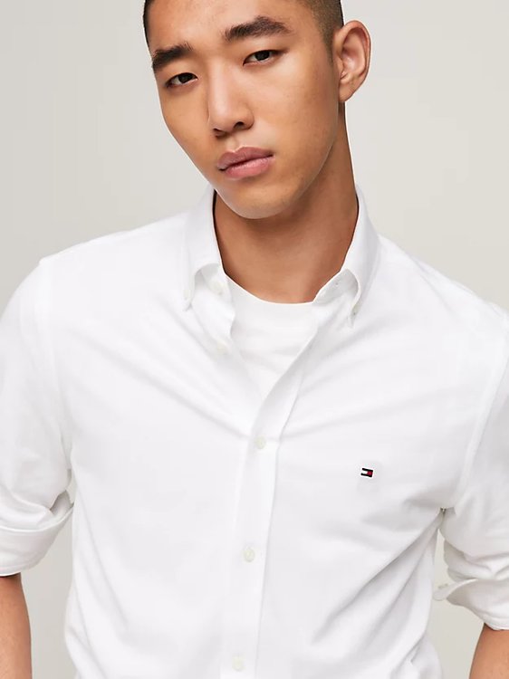 Luxusní 1985 Knitted košile, Bílá barva, M, L, XL