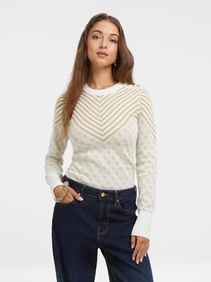 GUESS – Renee svetr, Béžová, Krémová barva