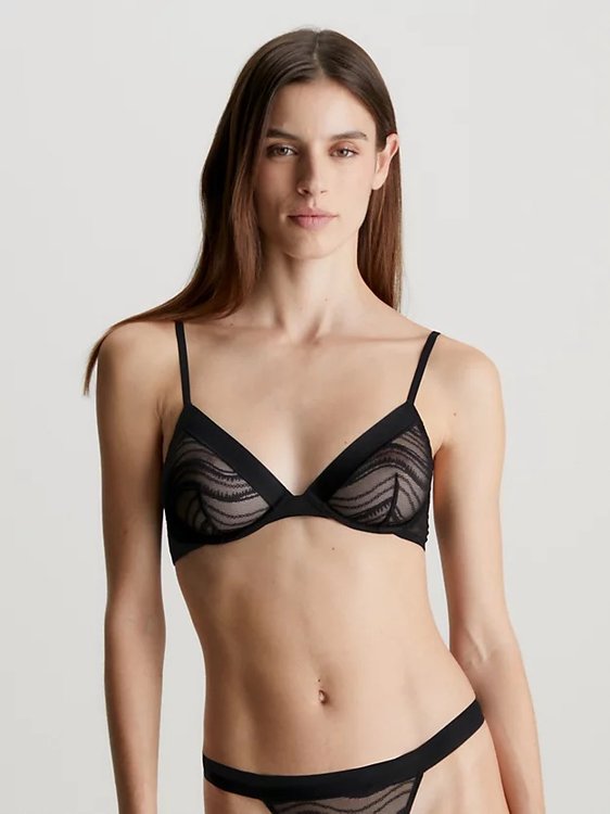 Allover Lace podprsenka – Calvin Klein Underwear, Černá barva Ženy