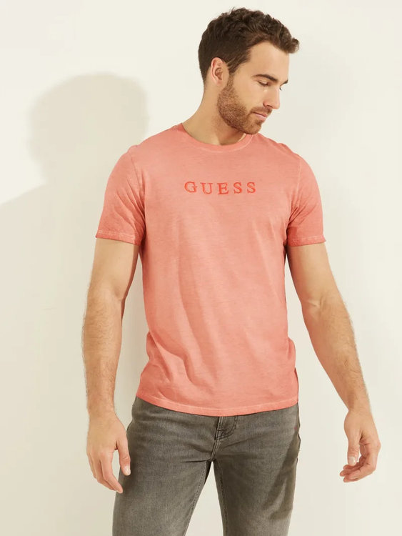 Pima triko – Guess, Červená barva Muži