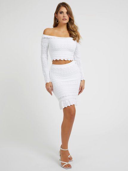 Módní Deeta svetr, Bílá barva, 2023