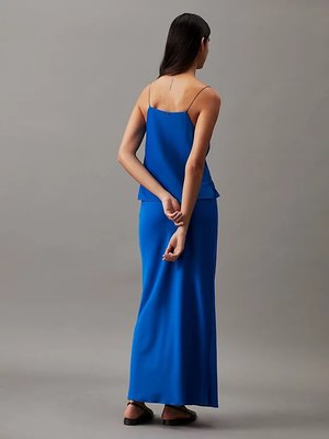 Crepe Maxi sukně – Calvin Klein, Modrá barva Ženy