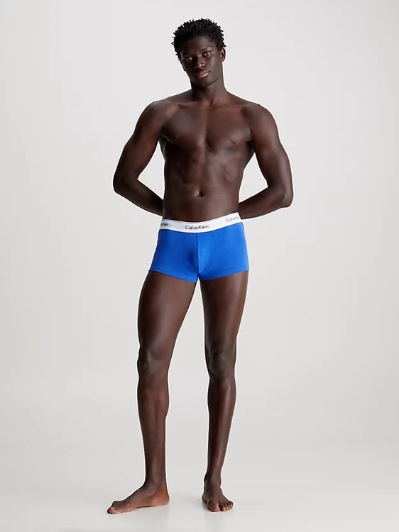 Modern Cotton Stretch boxery 3ks Modrá, Šedá barva Muži