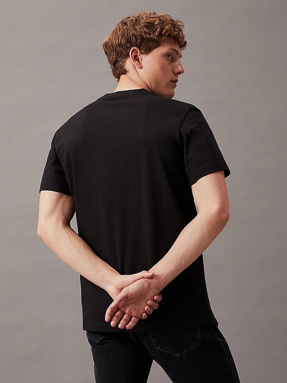 Monologo Applique triko – Calvin Klein Jeans, Černá barva Muži