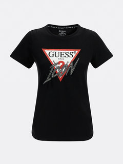 Guess, Černá barva Icon logo tričko