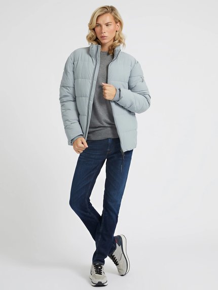 Módní Stretch puffa bunda, Šedá barva, 2022