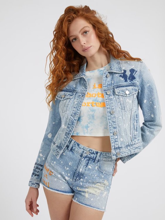 GUESS – Stevie Denim bunda, Modrá barva