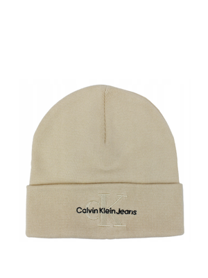Calvin Klein Jeans – Monologo Embo čepice, Krémová barva