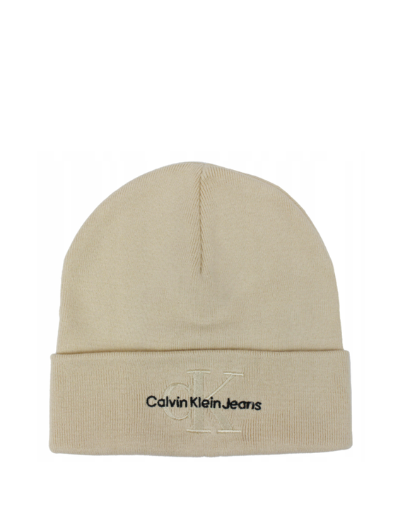 Calvin Klein Jeans – Monologo Embo čepice, Krémová barva