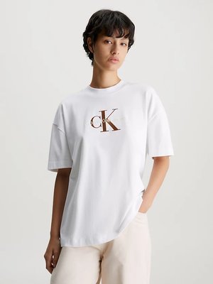 Calvin Klein Jeans – Premium Monologo triko, Bílá barva