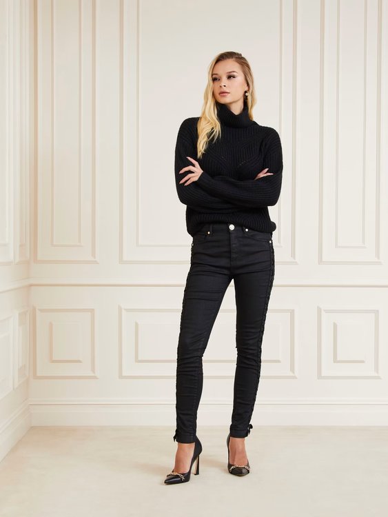 Luxusní Evelyn Denim jeany, Černá barva, 28