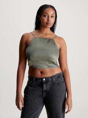 Satin Strappy top – Calvin Klein Jeans, Zelená barva Ženy