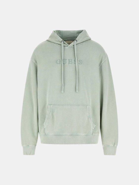 GUESS, Zelená barva Finch Terry mikina s kapucí