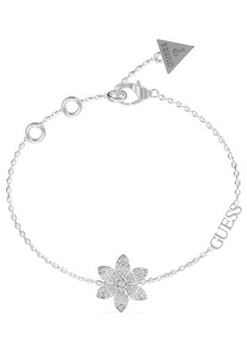 GUESS – White Lotus náramek, Stříbrná barva