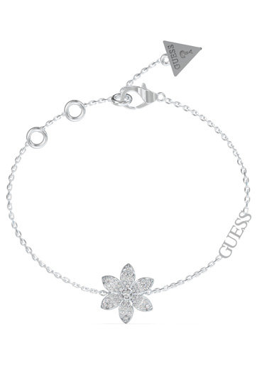 GUESS – White Lotus náramek, Stříbrná barva