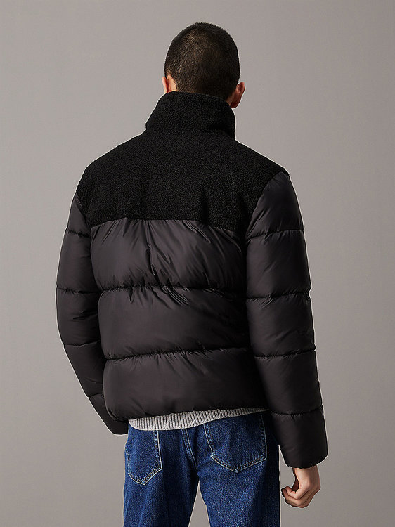 Sherpa Puffer bunda – Calvin Klein Jeans, Černá barva Muži