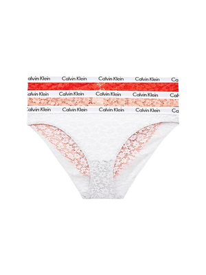 Calvin Klein Underwear – Carousel bikiny 3ks, Bílá, Červená, Lososová barva