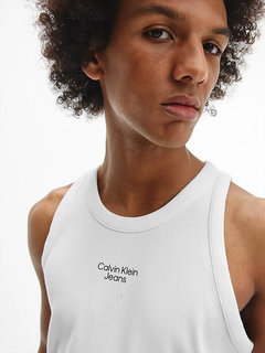 Stacked logo tílko Bílá barva Muži