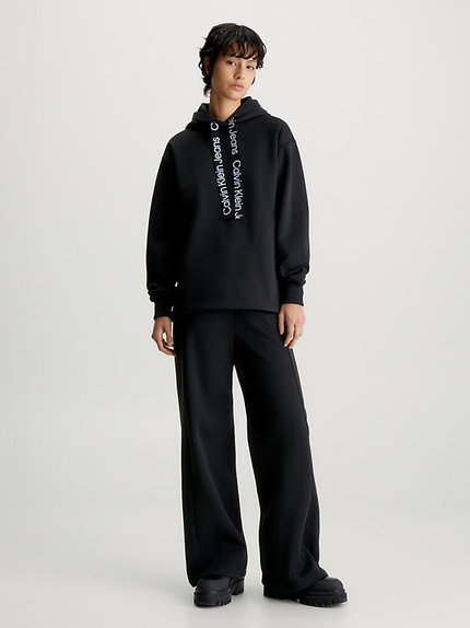 Módní Logo Drawcord mikina, Černá barva, 2023