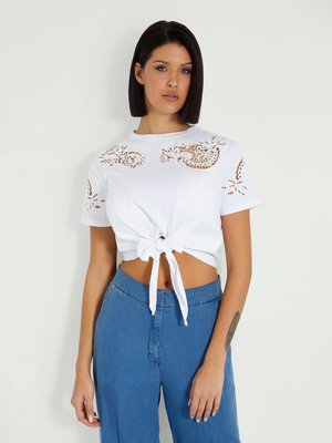 GUESS – Ajour Lace triko, Bílá barva