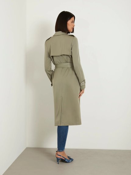 Módní Micole Satin trenčkot, Zelená barva, 2024