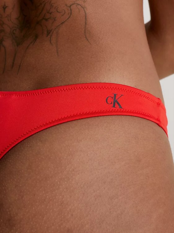 Luxusní CK Monogram plavky - Spodní díl, Červená barva, XS, S, M