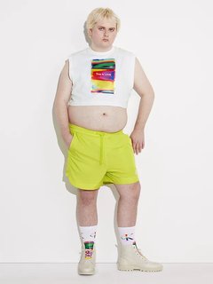 Calvin Klein Jeans – Monologo Nylon šortky, Neonová, Žlutá barva 1