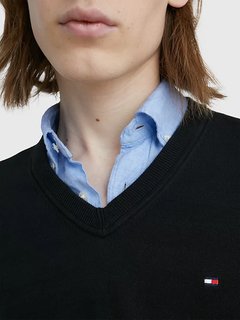 Luxusní 1985 V-Neck svetr, Černá barva, S, M, L, XL